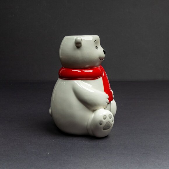 Coca-Cola Polar Bear Ceramic Mug – Red Scarf Holiday Collectible - Picture 2 of 4